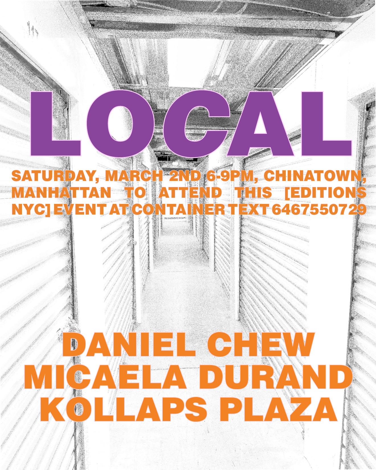 [Editions NYC] Invite LOCAL with Kollaps Plaza, Micaela Durand & Daniel Chew - March 2nd 2024